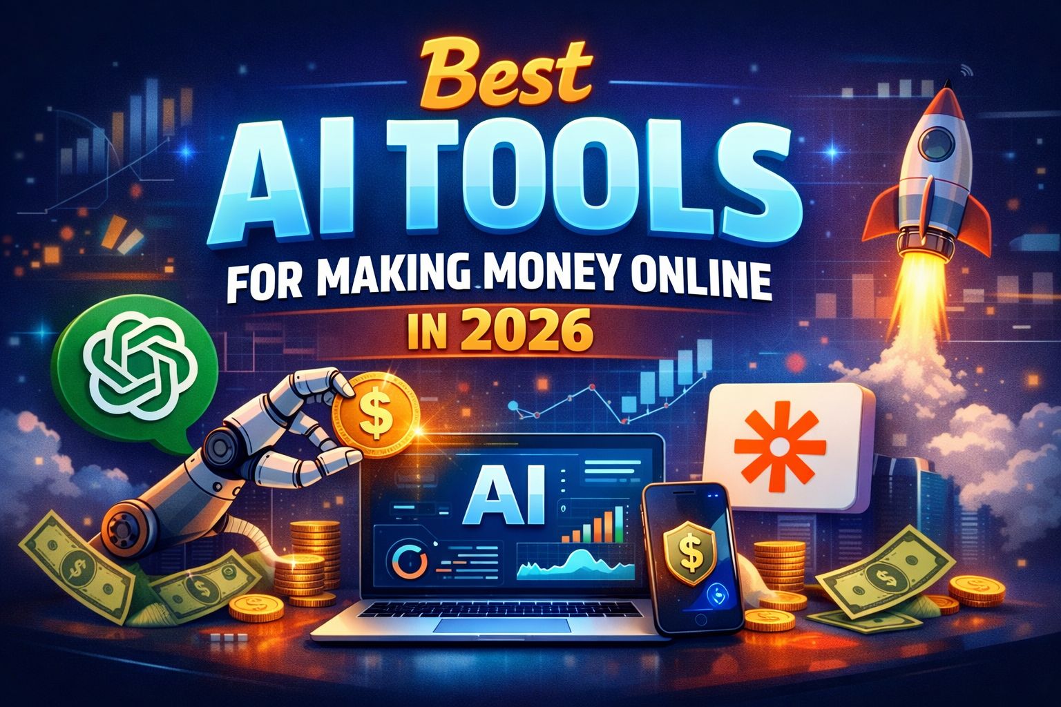 best AI tools for making money online in 2026 including automation tools and AI business platforms