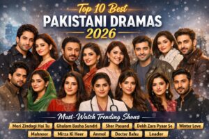 Top 10 best Pakistani dramas 2026 featuring trending drama actors and popular TV shows collage